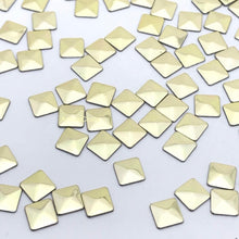 Load image into Gallery viewer, Light Gold Square Pyramid Shaped Hotfix Nailhead / Available Size 5x5mm / 100pc
