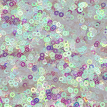 Load image into Gallery viewer, 3mm Iridescent White Pink Flat Round Loose Sequins Paillettes- for embroidery, bridal, appliqué, arts, crafts, embellishment &amp; MORE!!!!! www.ArtBeeCrafts.com
