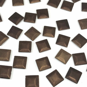 Brown Square Shaped Hotfix Nailhead / Available Sizes 7x7mm, 10x10mm / 100pc