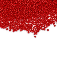 Load image into Gallery viewer, Scarlet Red- Microbeads 0.8mm - 1.2mm- No Holes Caviar Beads https://www.artbeecrafts.com/products/scarlet-red-microbeads-0-8mm-1-2mm-no-holes-caviar-beads Tiny but dynamic, these undrilled microbeads add a textural dimension to designs. Excellent for scrapbooking, embellishments, jewelry, nail art, and many other home or professional décor projects. Size may vary. Options sold by the weight

